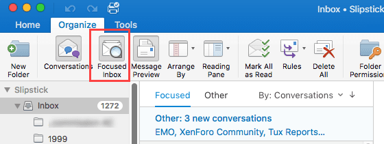 show separate inboxes for each account outlook 2016 mac